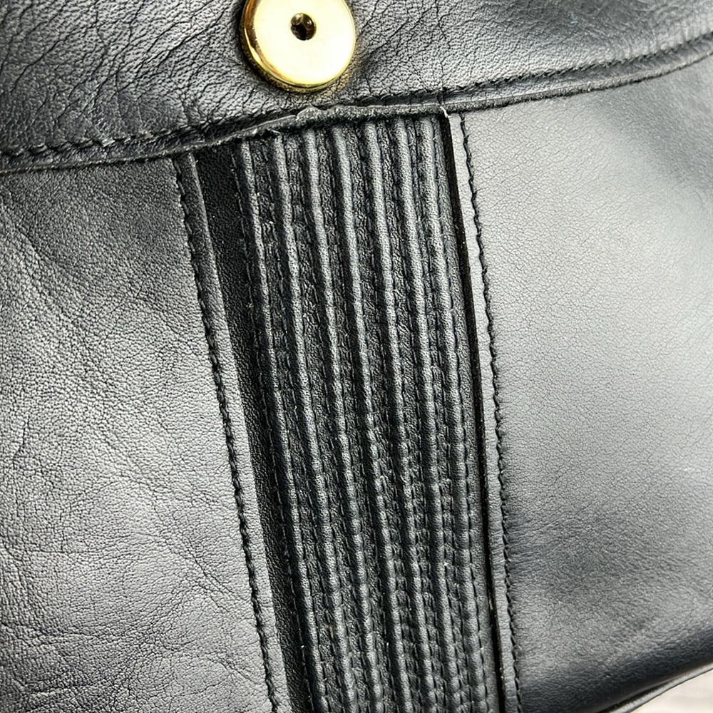 TANO BLACK LEATHER HANDBAG SHOULDER BAG MADE IN HONG KONG - Picture 12 of 15